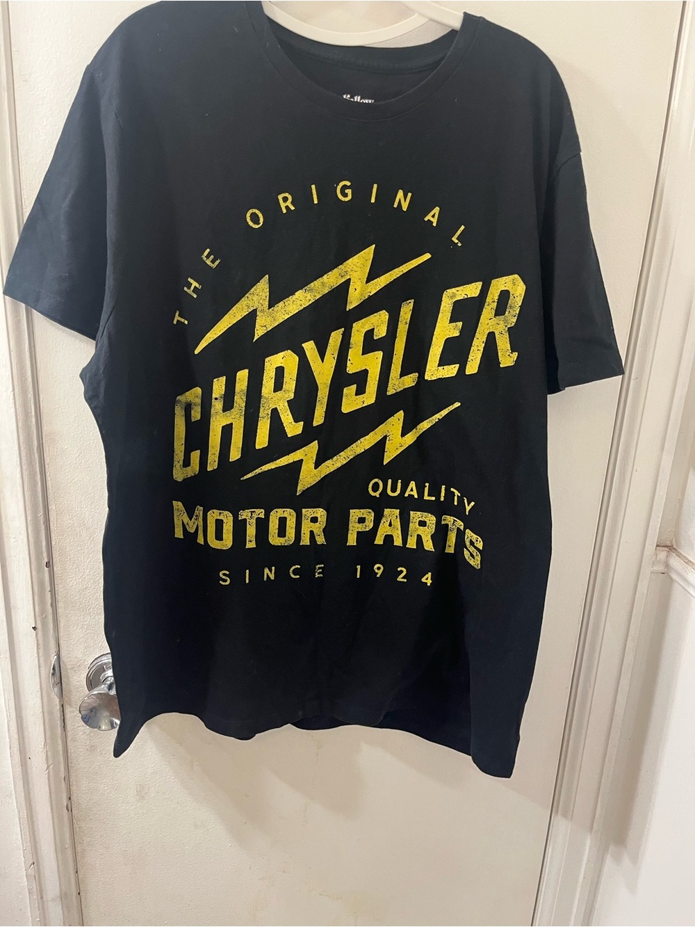 Goodfellow & Co Black Tee with Yellow Chrysler Graphic